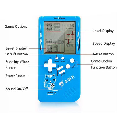 Retro Handheld Puzzle Game Console for Kids - Blue by HitMyNeed