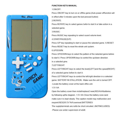 Retro Handheld Puzzle Game Console for Kids - Blue by HitMyNeed