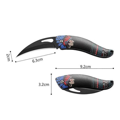 Retro Indian Pattern Folding Pocket Knife by HitMyNeed