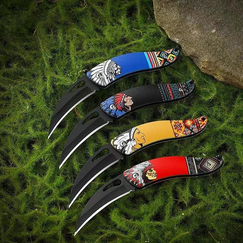 Retro Indian Pattern Folding Pocket Knife by HitMyNeed