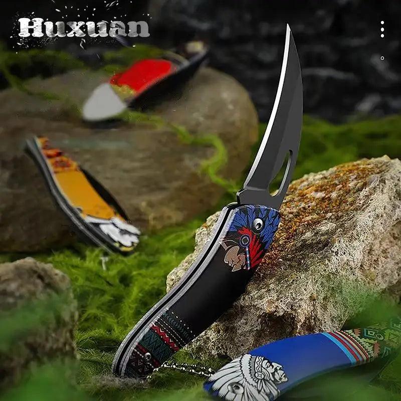 Retro Indian Pattern Folding Pocket Knife by HitMyNeed