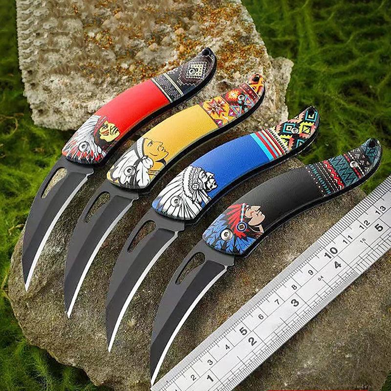 Retro Indian Pattern Folding Pocket Knife by HitMyNeed