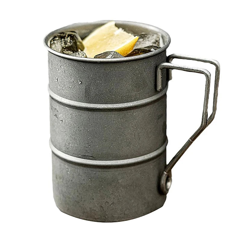 Retro Industrial Oil Barrel Stainless Steel Mug 380ml by HitMyNeed