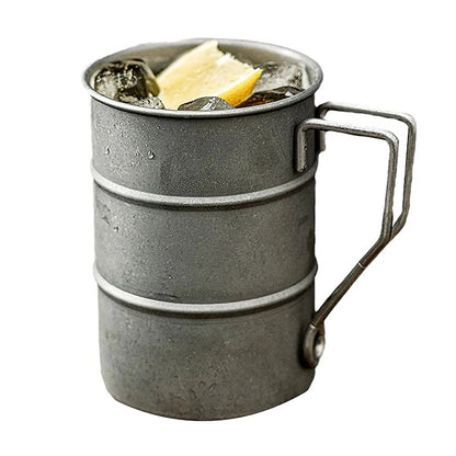 Retro Industrial Oil Barrel Stainless Steel Mug 380ml by HitMyNeed
