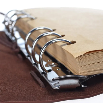 Retro Leather Notebook Agenda Binder 14x10cm by HitMyNeed