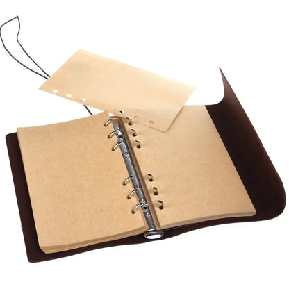 Retro Leather Notebook Agenda Binder 14x10cm by HitMyNeed
