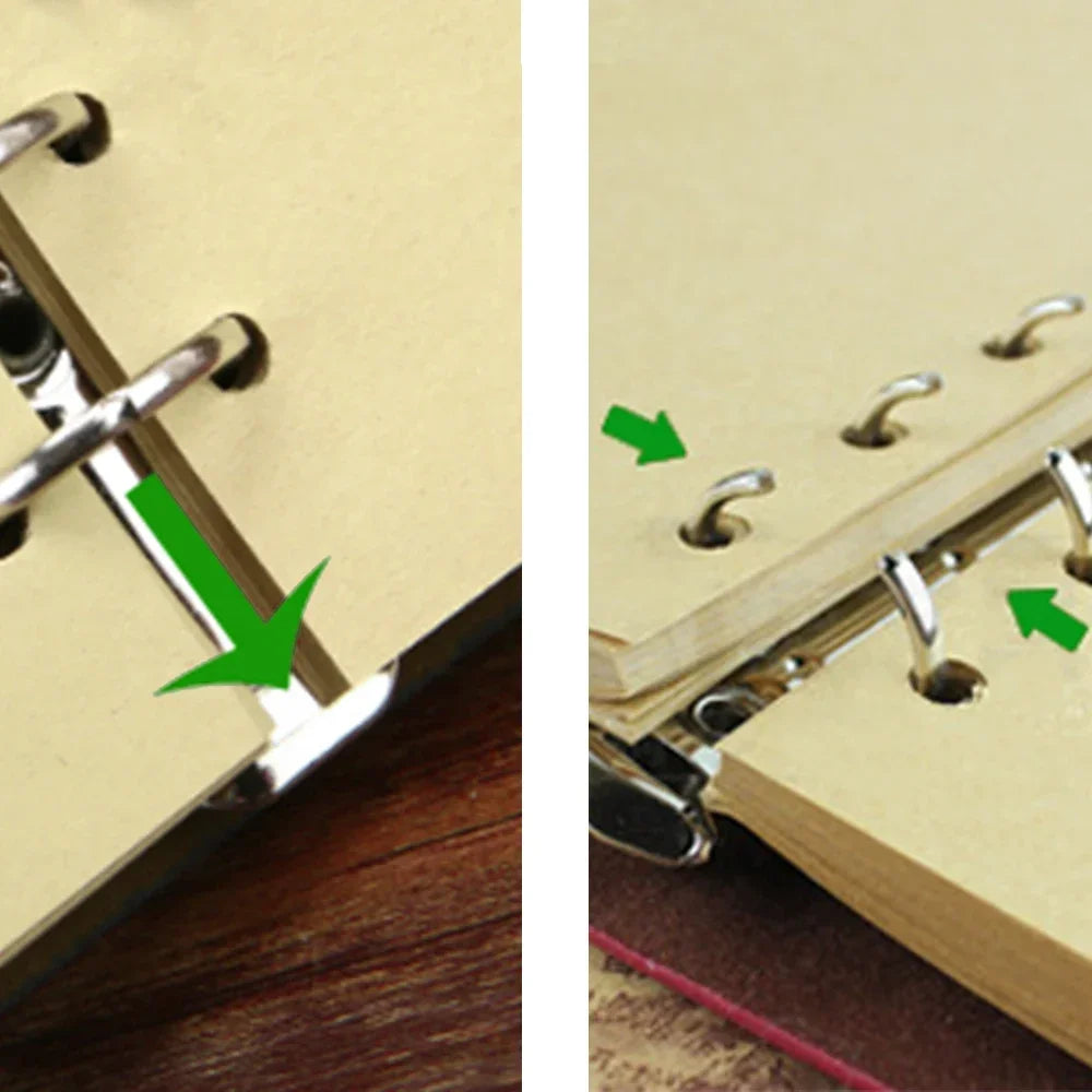 Retro Leather Notebook Agenda Binder 14x10cm by HitMyNeed