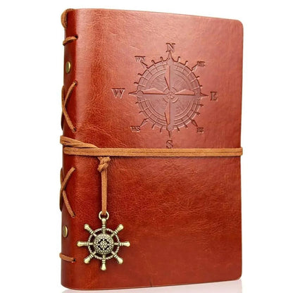 Retro Leather Notebook Agenda Binder 14x10cm by HitMyNeed
