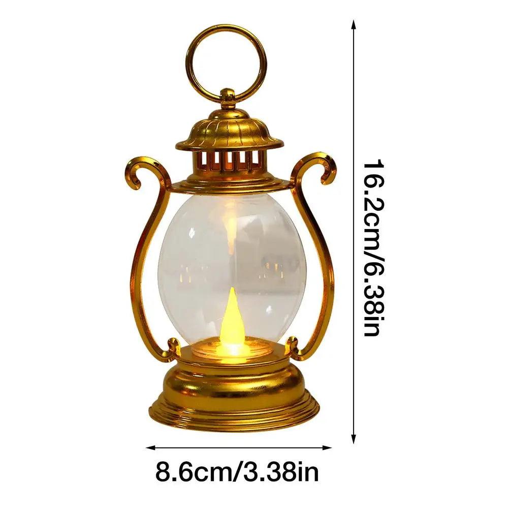 Retro LED Camping Lantern Battery Powered Gold by HitMyNeed