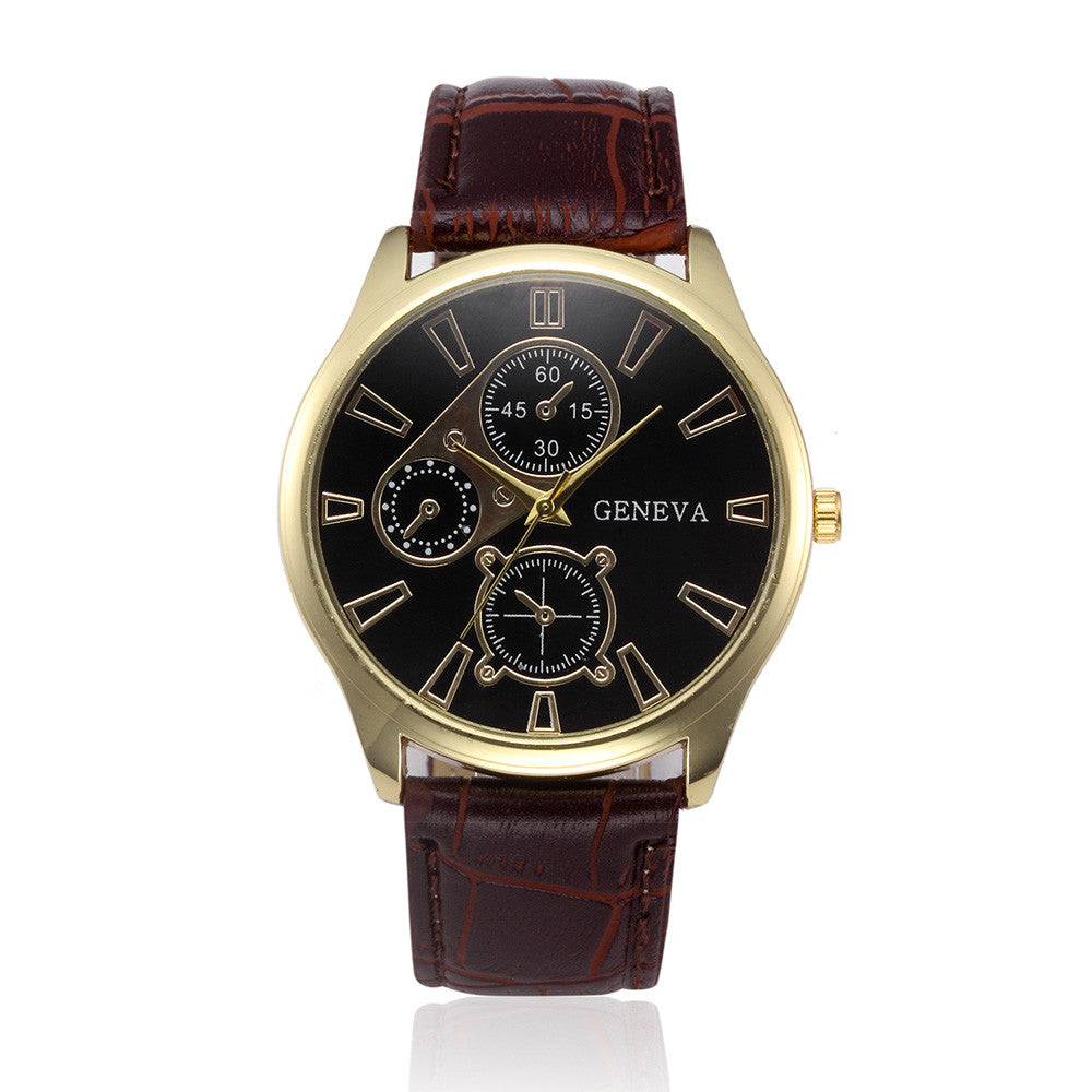Retro Men's Quartz Watch with PU Leather Strap by HitMyNeed