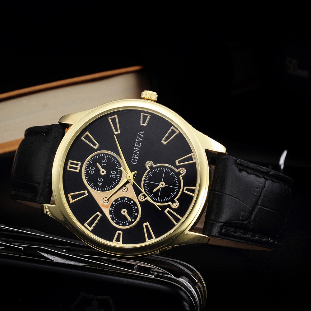Retro Men's Quartz Watch with PU Leather Strap by HitMyNeed
