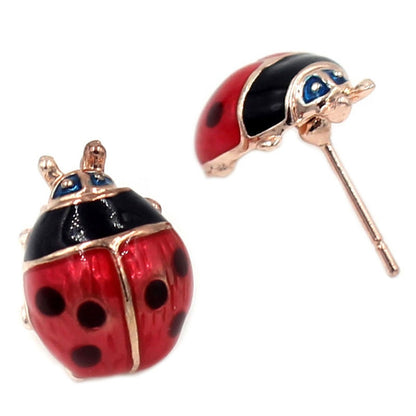 Retro Metal Ladybug Stud Earrings, Hypoallergenic by HitMyNeed