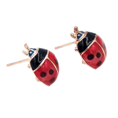 Retro Metal Ladybug Stud Earrings, Hypoallergenic by HitMyNeed