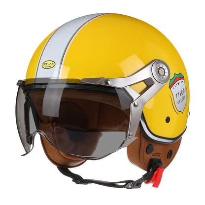 Retro Open Face 3/4 Motorcycle Helmet DOT Approved 10.0 m by HitMyNeed