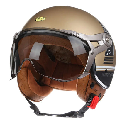 Retro Open Face 3/4 Motorcycle Helmet DOT Approved 11.0 l by HitMyNeed