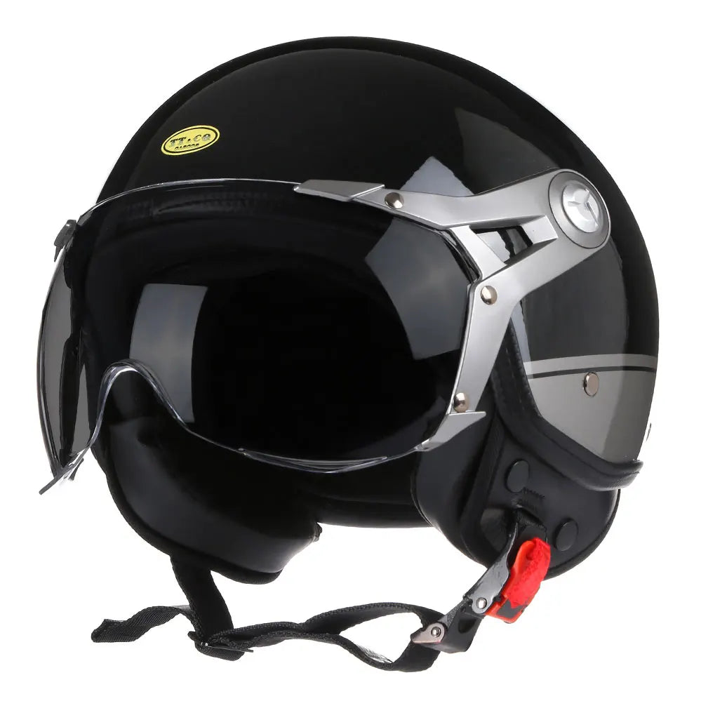 Retro Open Face 3/4 Motorcycle Helmet DOT Approved 12.0 m by HitMyNeed