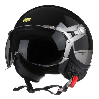 Retro Open Face 3/4 Motorcycle Helmet DOT Approved 12.0 m by HitMyNeed