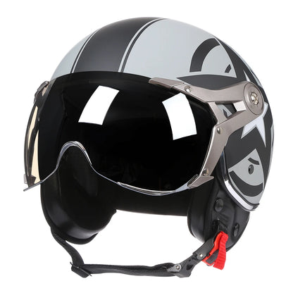 Retro Open Face 3/4 Motorcycle Helmet DOT Approved 13.0 xl by HitMyNeed