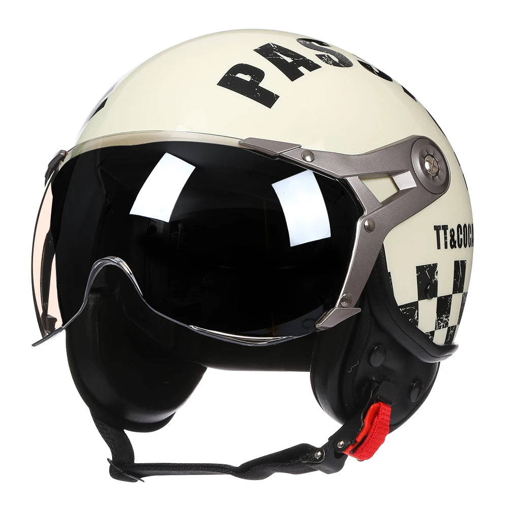 Retro Open Face 3/4 Motorcycle Helmet DOT Approved 14.0 m by HitMyNeed