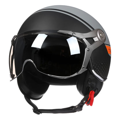 Retro Open Face 3/4 Motorcycle Helmet DOT Approved 15.0 m by HitMyNeed
