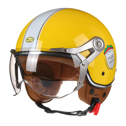 Retro Open Face 3/4 Motorcycle Helmet DOT Approved 2.0 l by HitMyNeed