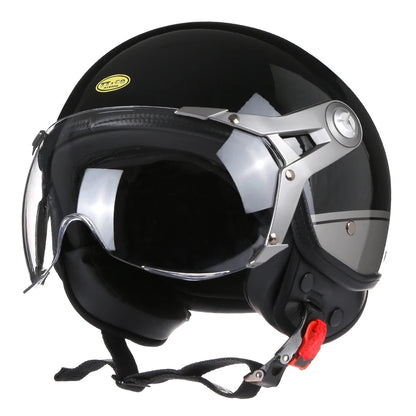 Retro Open Face 3/4 Motorcycle Helmet DOT Approved 3.0 m by HitMyNeed