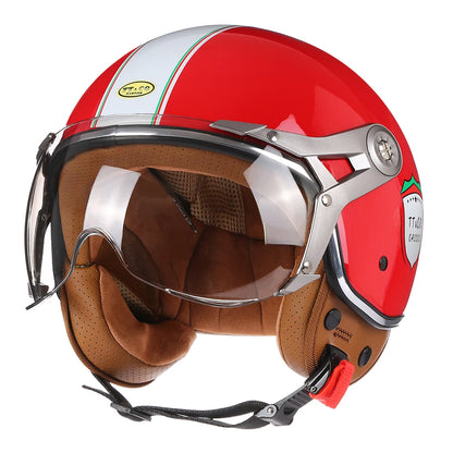 Retro Open Face 3/4 Motorcycle Helmet DOT Approved 4.0 xl by HitMyNeed