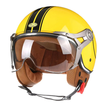 Retro Open Face 3/4 Motorcycle Helmet DOT Approved 5.0 m by HitMyNeed