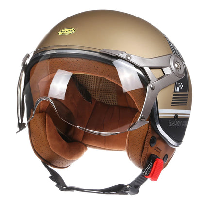 Retro Open Face 3/4 Motorcycle Helmet DOT Approved 6.0 l by HitMyNeed