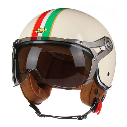 Retro Open Face 3/4 Motorcycle Helmet DOT Approved 7.0 l by HitMyNeed