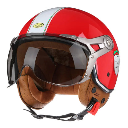 Retro Open Face 3/4 Motorcycle Helmet DOT Approved 8.0 m by HitMyNeed