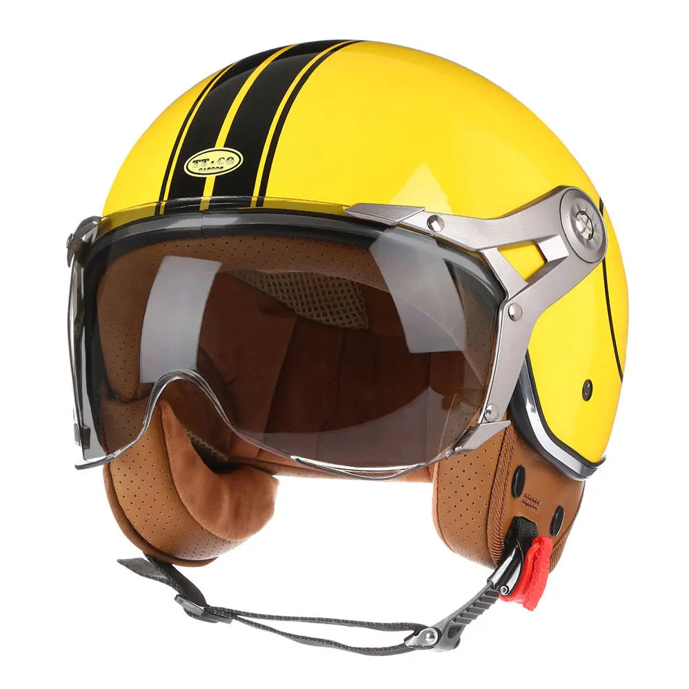 Retro Open Face 3/4 Motorcycle Helmet DOT Approved 9.0 l by HitMyNeed