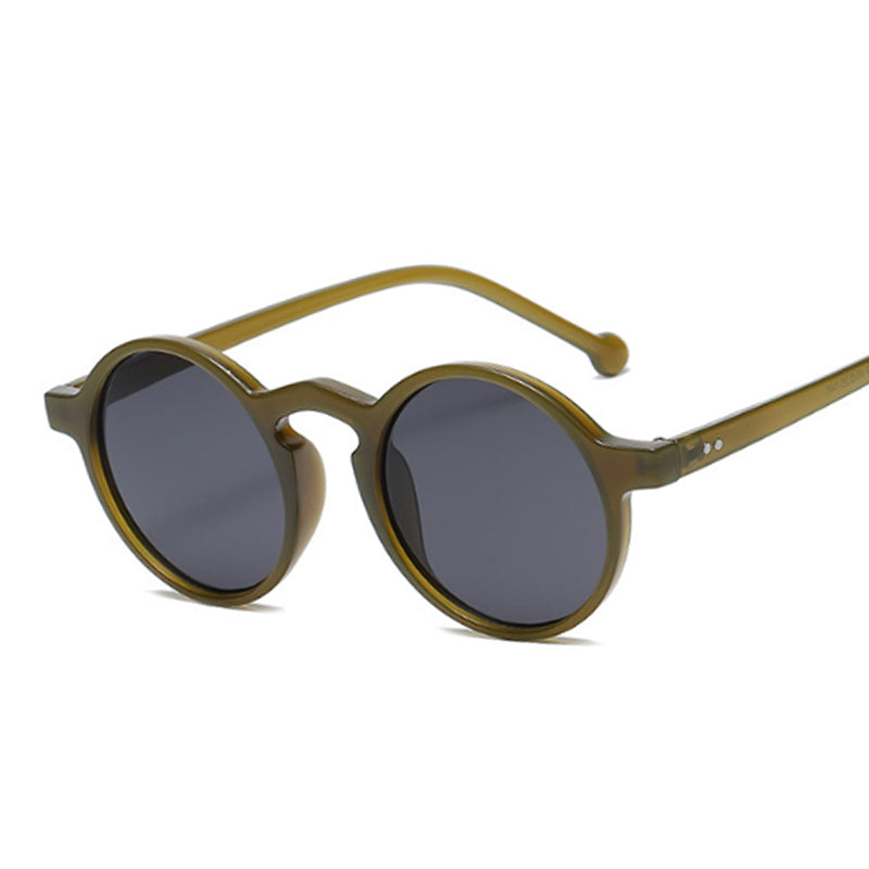 Retro Round Sunglasses for Women dark-green by HitMyNeed