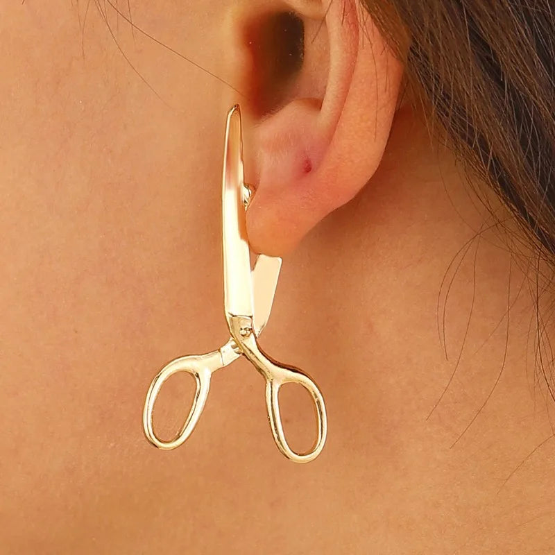 Retro Scissors Ear Studs for Women by HitMyNeed