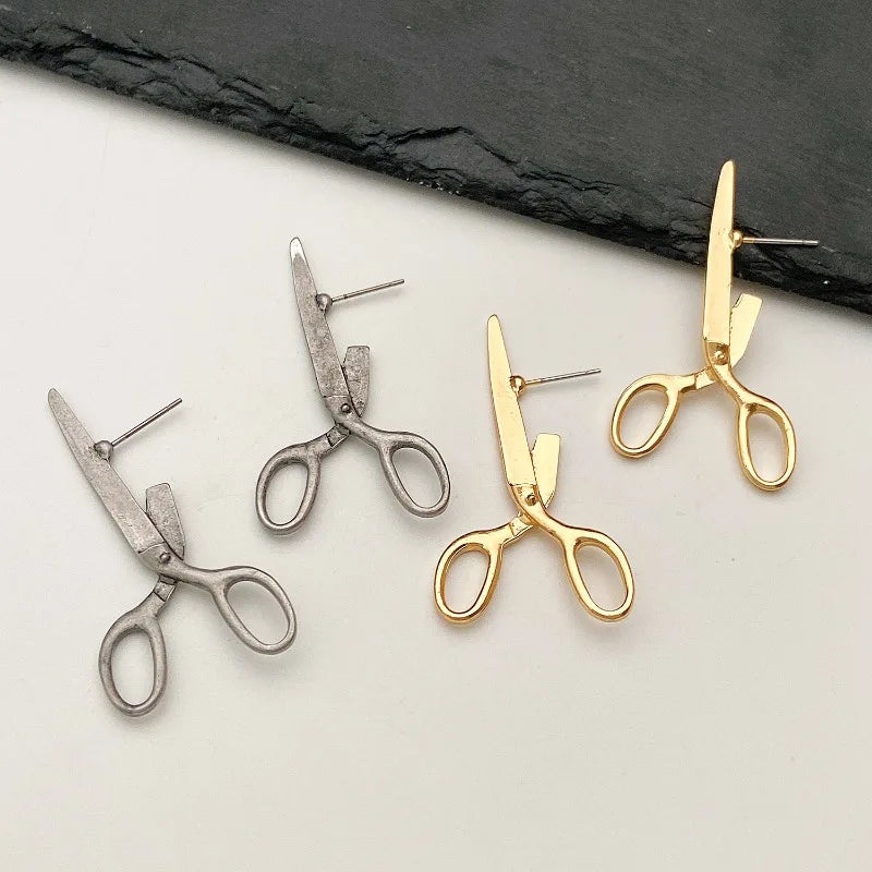 Retro Scissors Ear Studs for Women by HitMyNeed