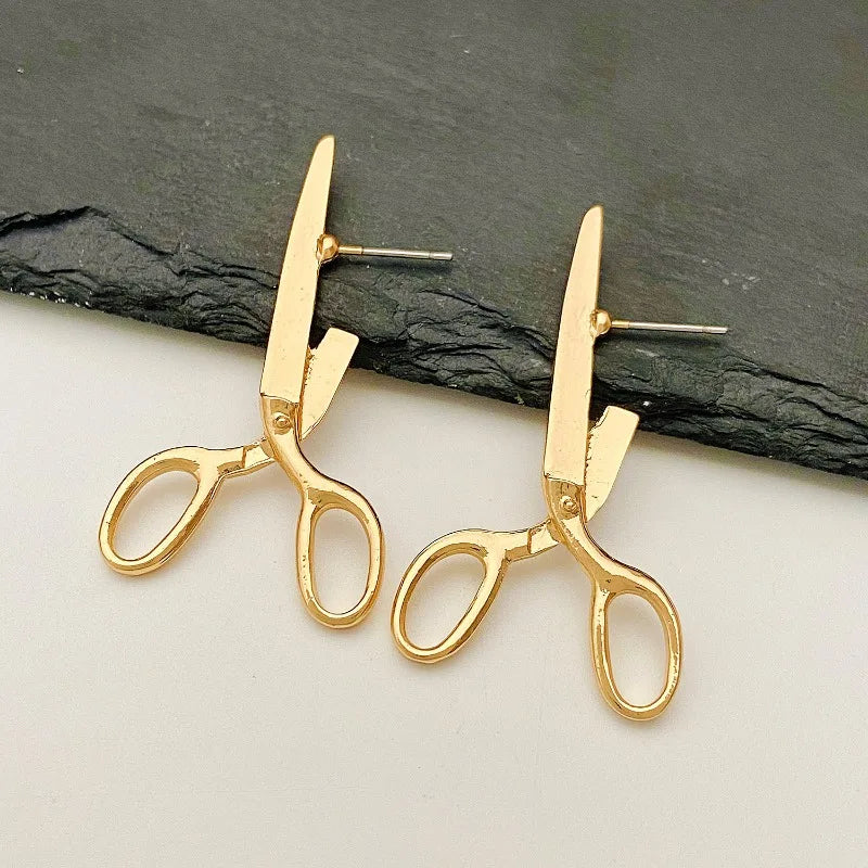 Retro Scissors Ear Studs for Women by HitMyNeed
