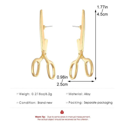 Retro Scissors Ear Studs for Women by HitMyNeed