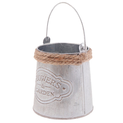 Retro Style Galvanized Metal Bucket Planter by HitMyNeed