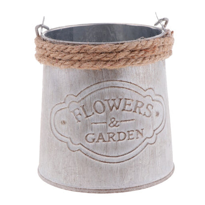 Retro Style Galvanized Metal Bucket Planter by HitMyNeed