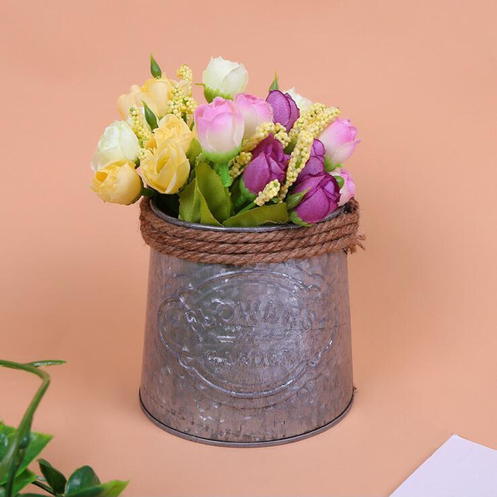 Retro Style Galvanized Metal Bucket Planter by HitMyNeed