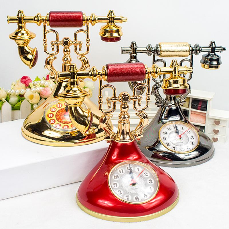 Retro Telephone Alarm Clock Desktop Ornament by HitMyNeed