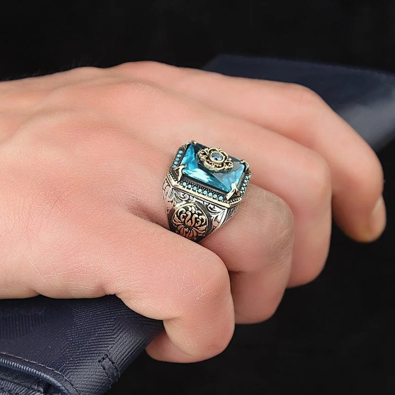 Retro Turkish Signet Ring with Green Zircon by HitMyNeed