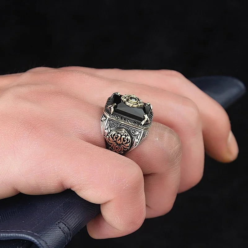 Retro Turkish Signet Ring with Green Zircon by HitMyNeed