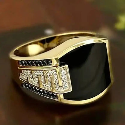 Retro Turkish Signet Ring with Green Zircon m740-gold 13.0 by HitMyNeed