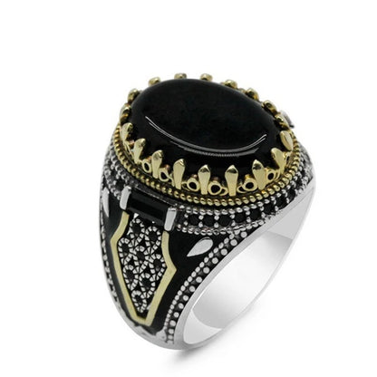 Retro Turkish Signet Ring with Green Zircon r1276 12.0 by HitMyNeed