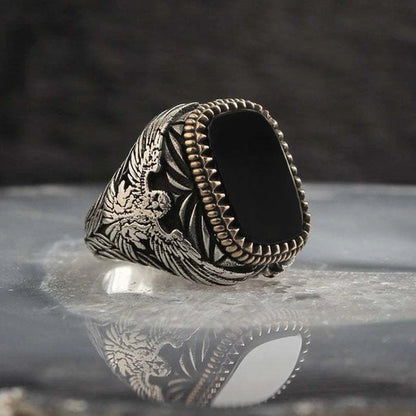 Retro Turkish Signet Ring with Green Zircon r1280 12.0 by HitMyNeed