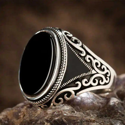 Retro Turkish Signet Ring with Green Zircon r579 12.0 by HitMyNeed