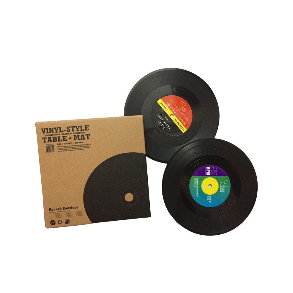 Retro Vinyl Record Silicone Coaster Set (6 Pcs) by HitMyNeed