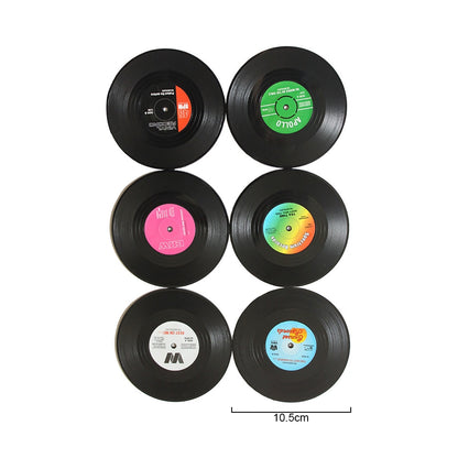 Retro Vinyl Record Silicone Coaster Set (6 Pcs) by HitMyNeed