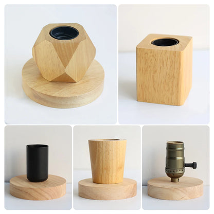 Retro Wooden Table Lamp E27 Night Light 85-265V by HitMyNeed